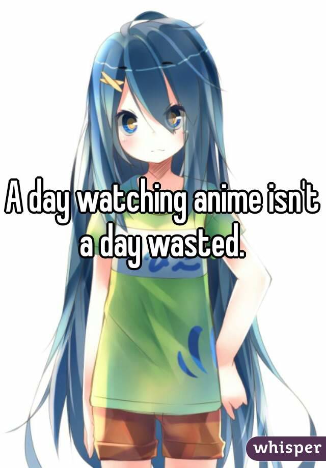 A day watching anime isn't a day wasted. 