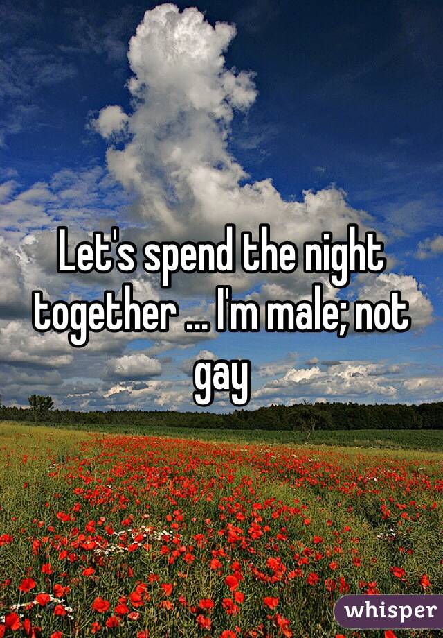 Let's spend the night together ... I'm male; not gay  
