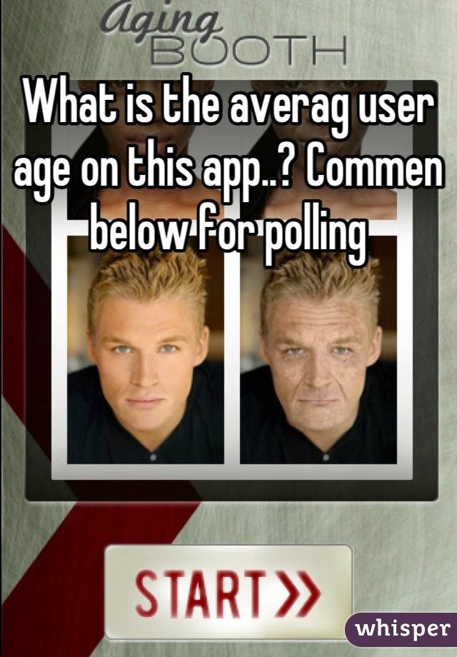 What is the averag user age on this app..? Commen below for polling