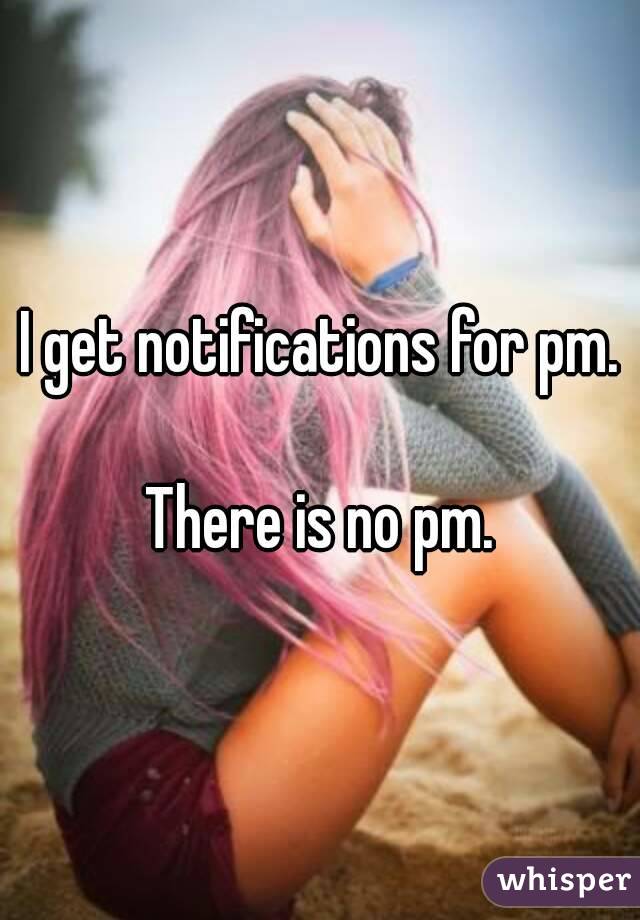 I get notifications for pm.

There is no pm.
