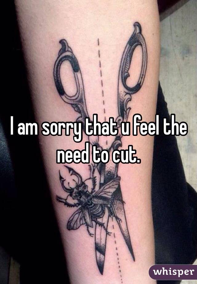 I am sorry that u feel the need to cut.