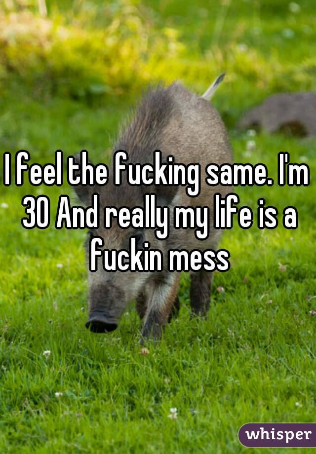 I feel the fucking same. I'm 30 And really my life is a fuckin mess