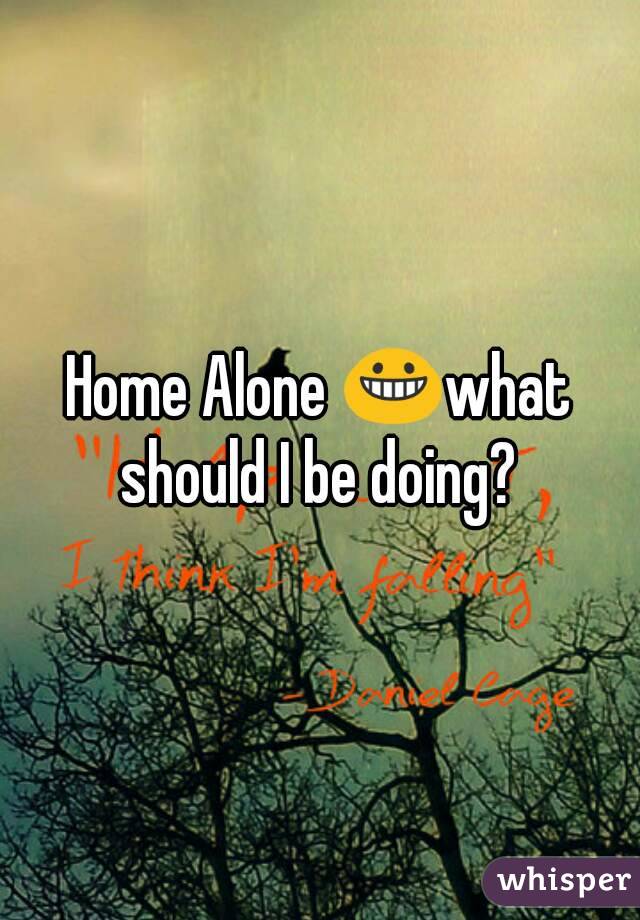Home Alone 😀what should I be doing? 
