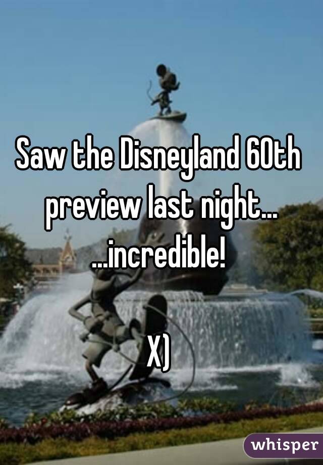 Saw the Disneyland 60th preview last night...
...incredible!

X)