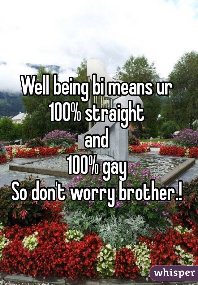 Well being bi means ur 
100% straight 
and
100% gay 
So don't worry brother.!