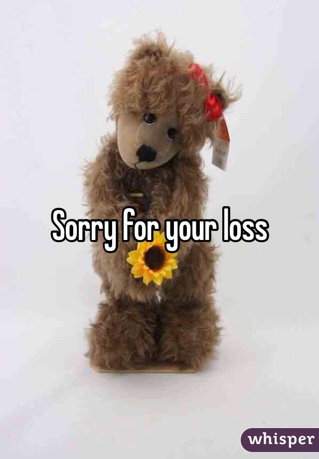 Sorry for your loss 