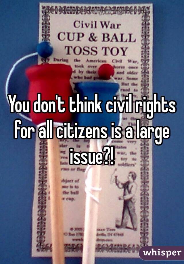 You don't think civil rights for all citizens is a large issue?!