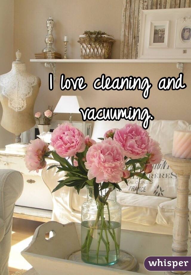 I love cleaning and vacuuming. 