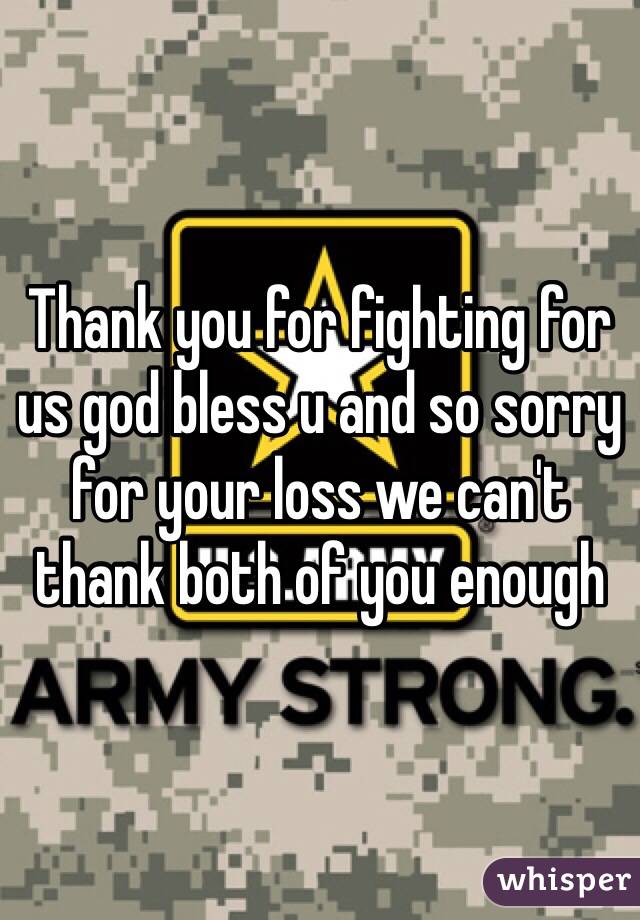 Thank you for fighting for us god bless u and so sorry for your loss we can't thank both of you enough 