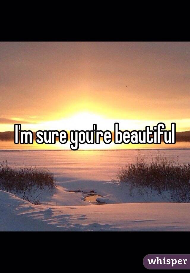 I'm sure you're beautiful 