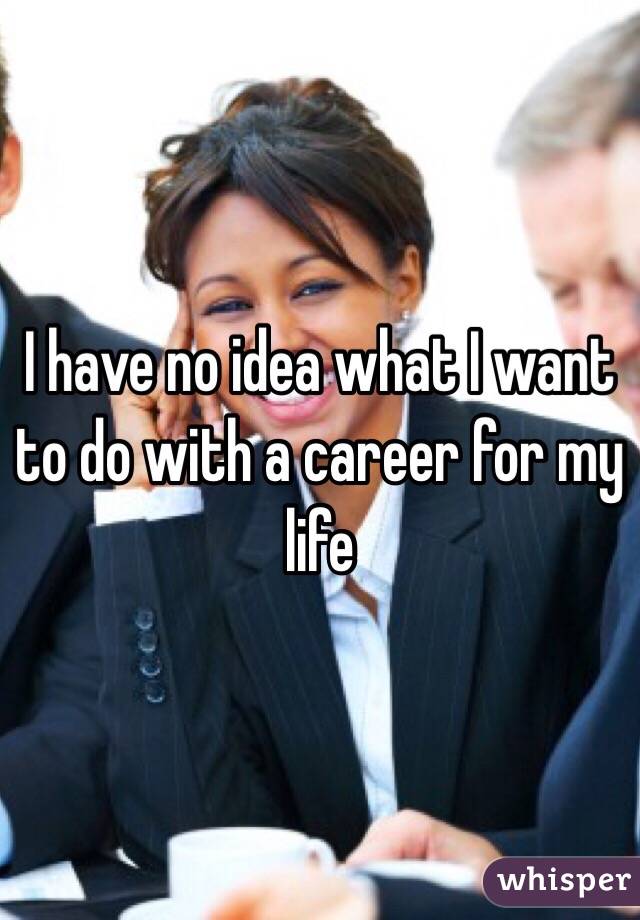 I have no idea what I want to do with a career for my life