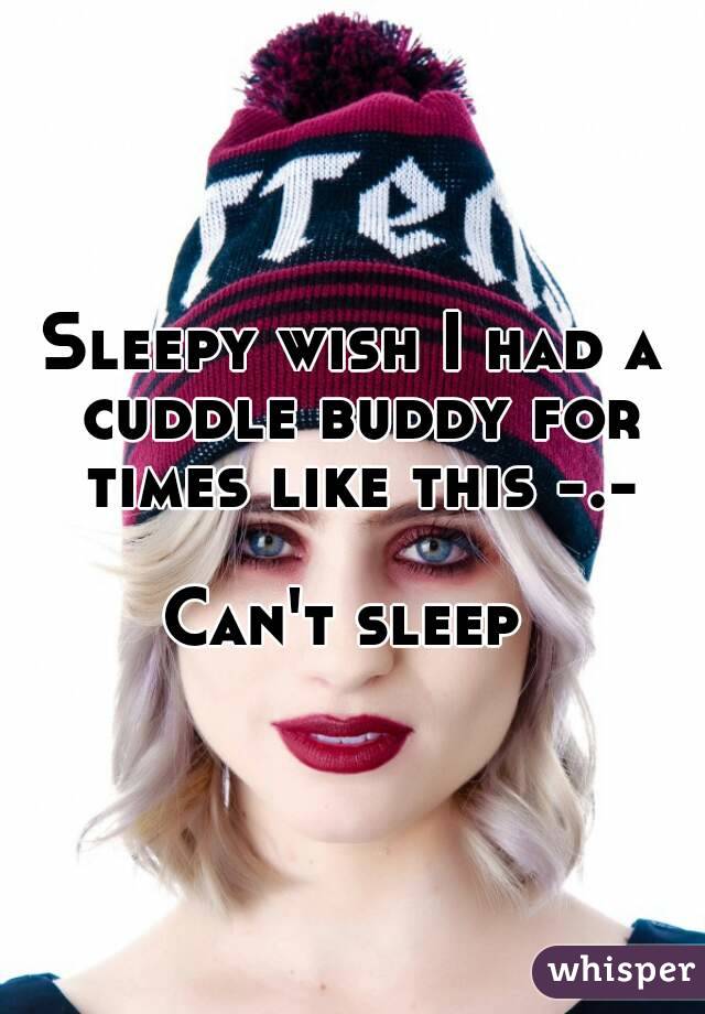 Sleepy wish I had a cuddle buddy for times like this -.-

Can't sleep 