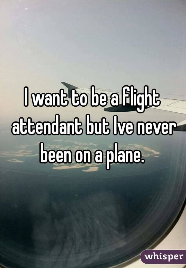 I want to be a flight attendant but Ive never been on a plane. 