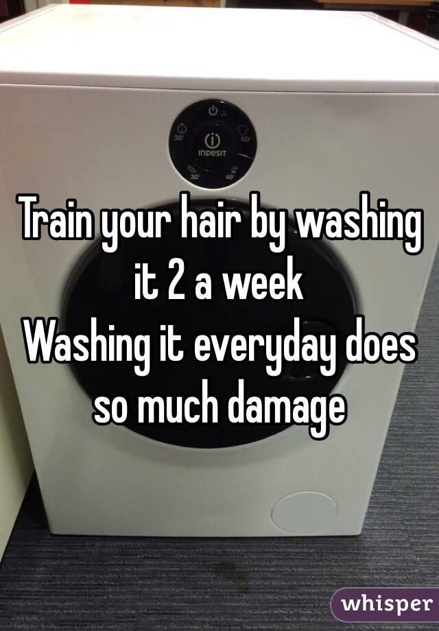 Train your hair by washing it 2 a week
Washing it everyday does so much damage 