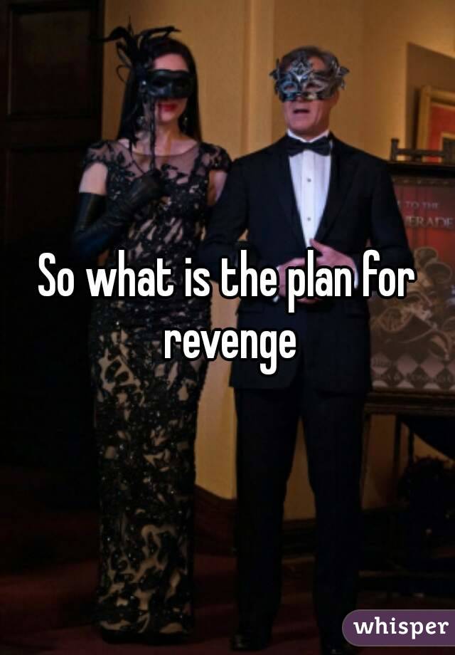 So what is the plan for revenge