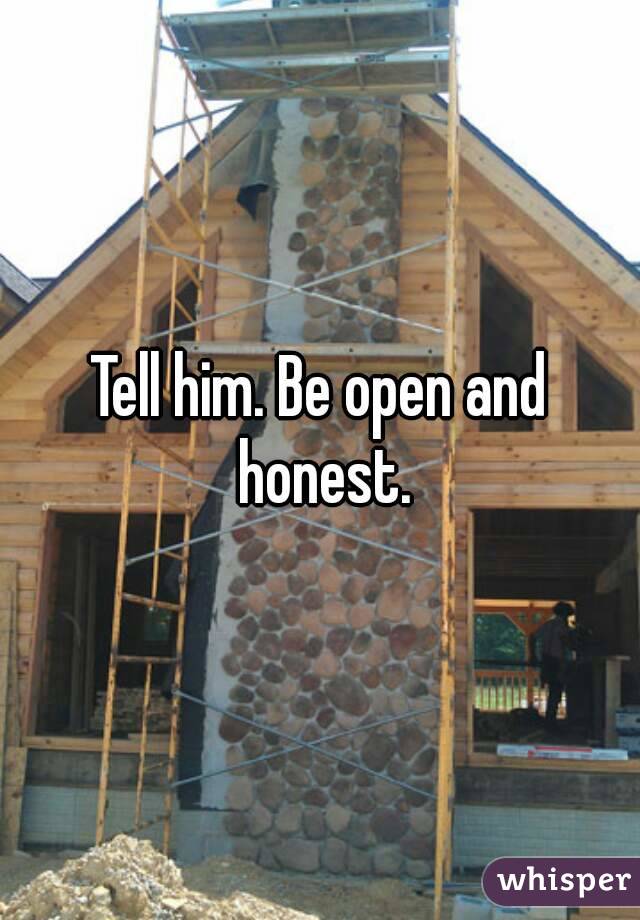 Tell him. Be open and honest.