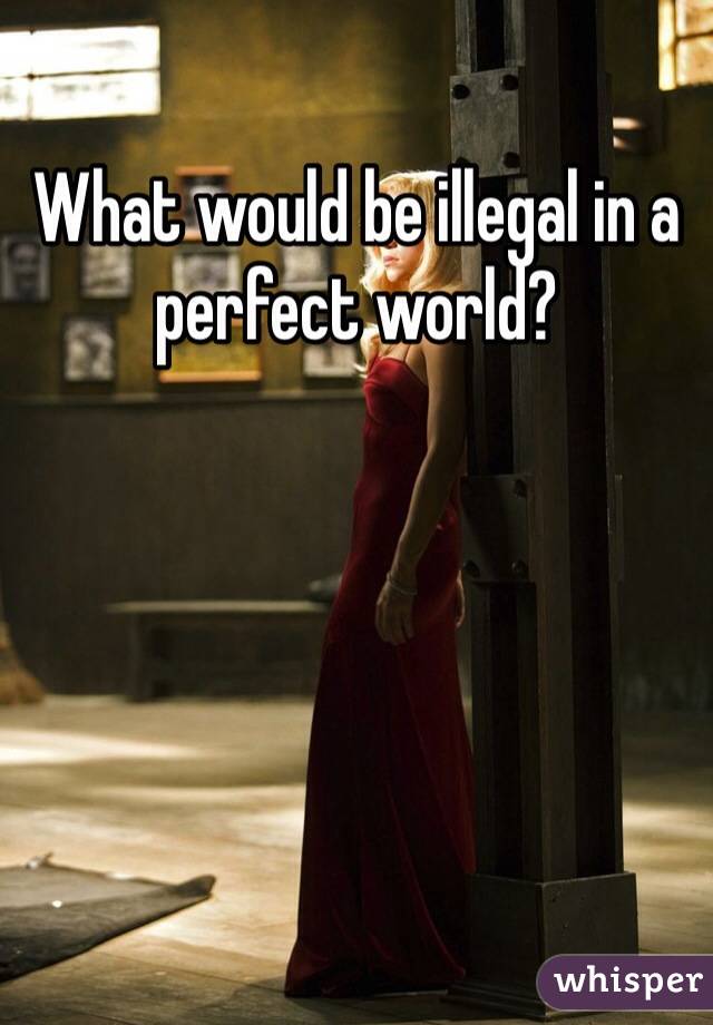 What would be illegal in a perfect world?