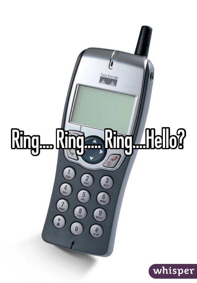 Ring.... Ring..... Ring....Hello?