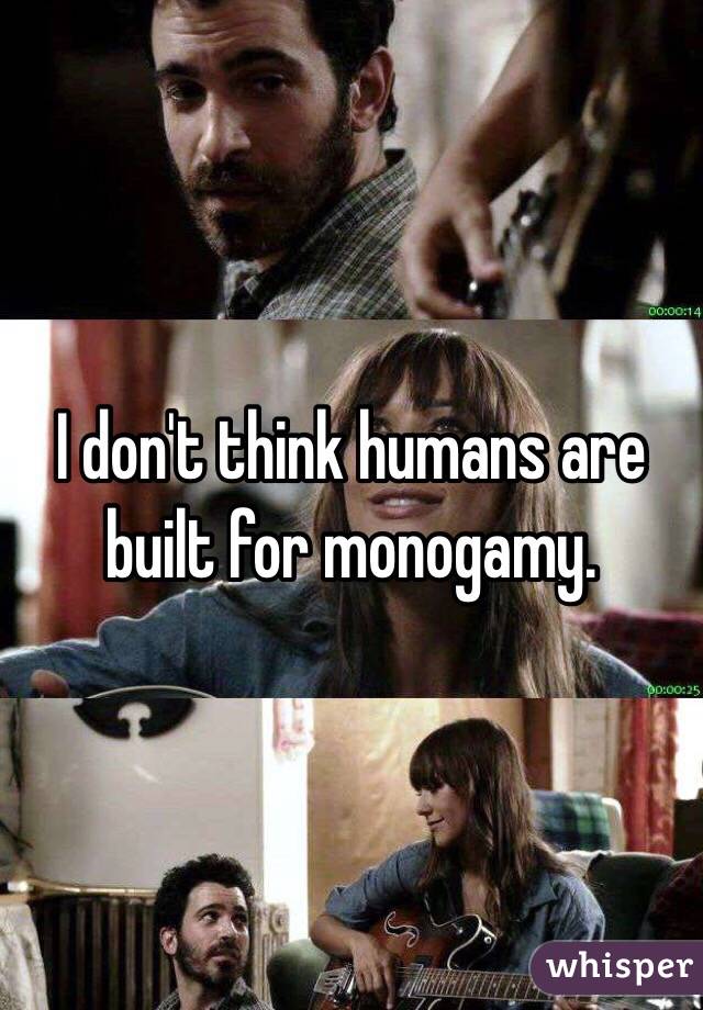 I don't think humans are built for monogamy. 