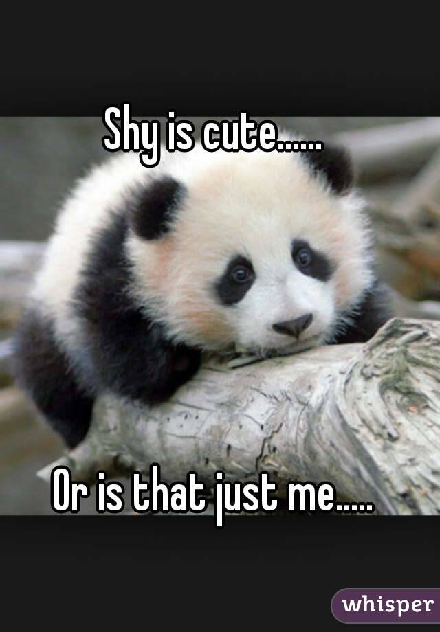 Shy is cute...... 





Or is that just me..... 