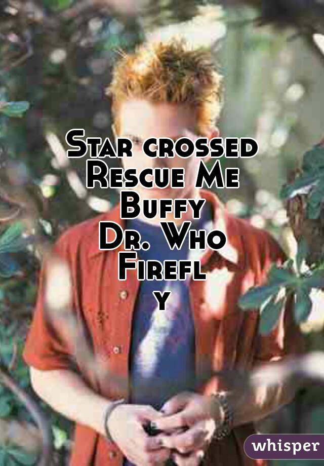 Star crossed
Rescue Me
Buffy
Dr. Who
Firefly


