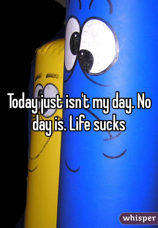 Today just isn't my day. No day is. Life sucks
