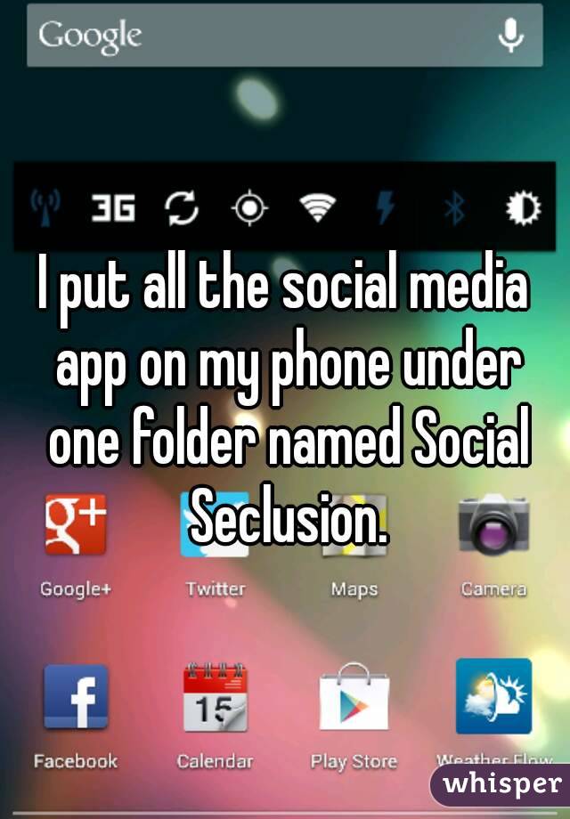 I put all the social media app on my phone under one folder named Social Seclusion.