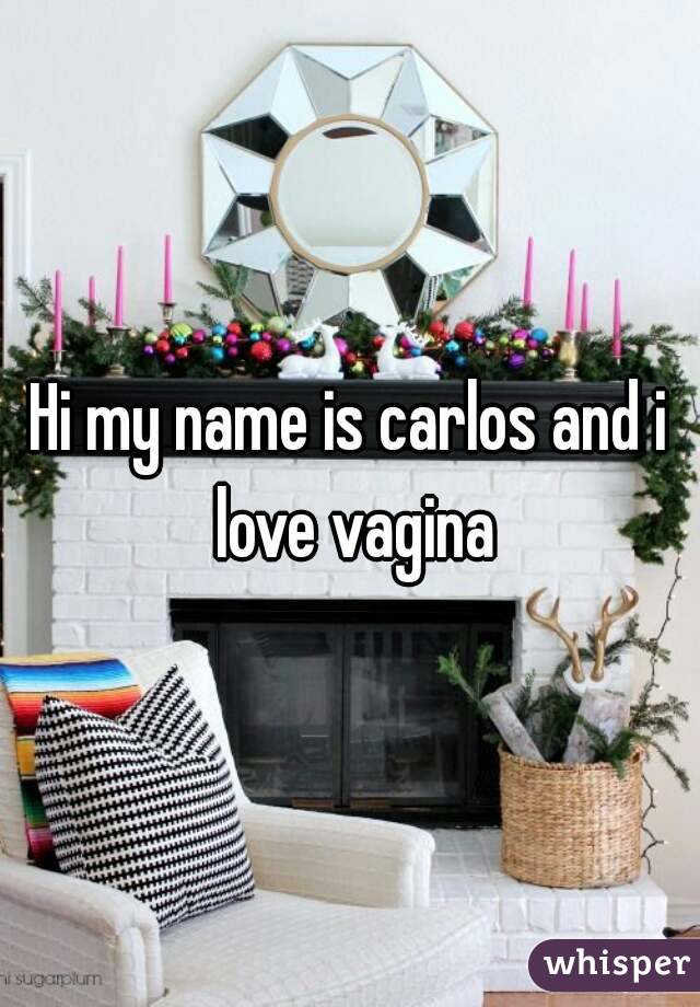 Hi my name is carlos and i love vagina