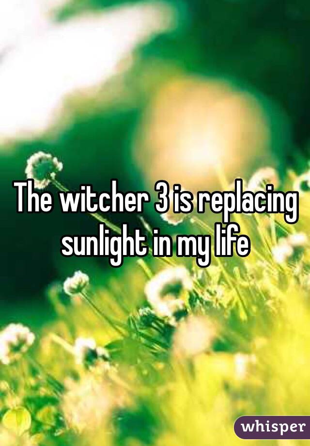 The witcher 3 is replacing sunlight in my life 