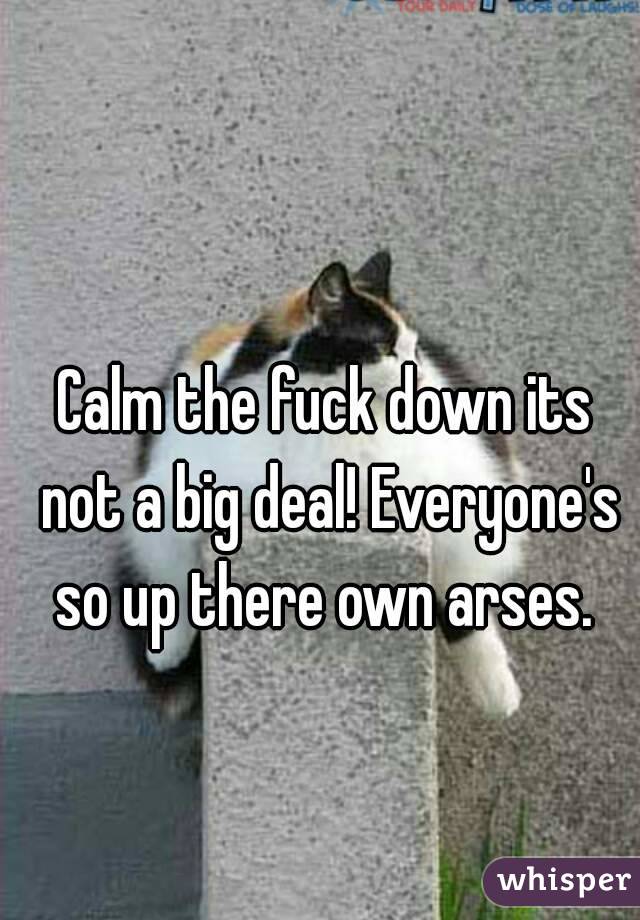 Calm the fuck down its not a big deal! Everyone's so up there own arses. 