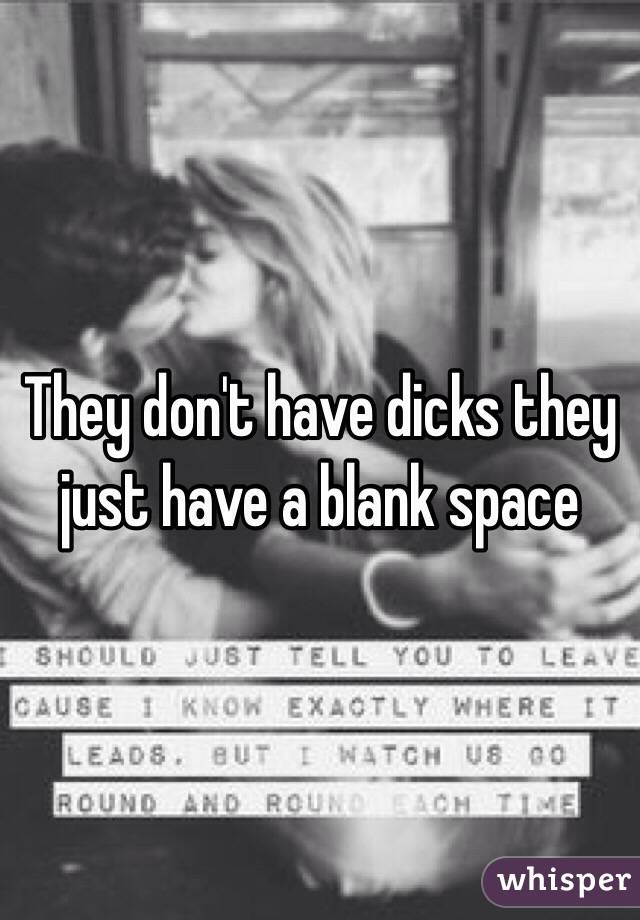 They don't have dicks they just have a blank space