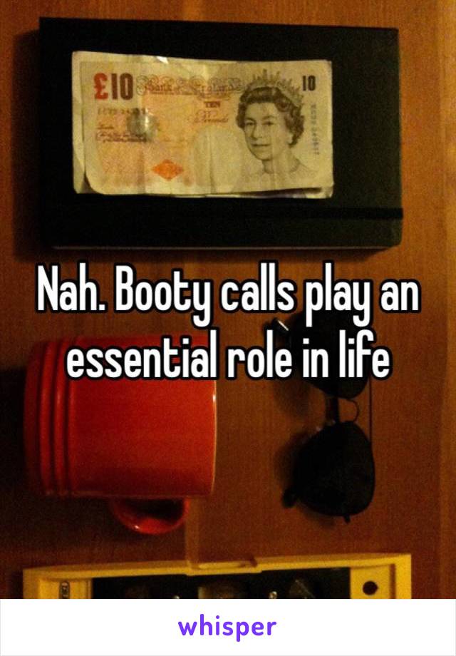 Nah. Booty calls play an essential role in life 