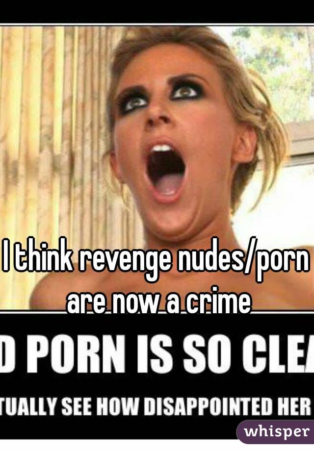 I think revenge nudes/porn are now a crime