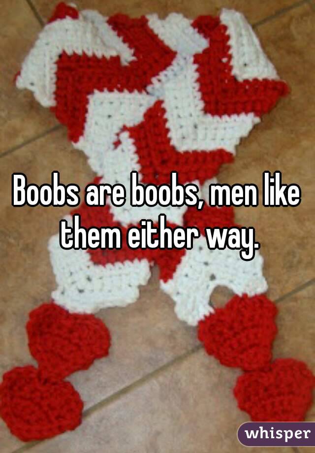 Boobs are boobs, men like them either way.