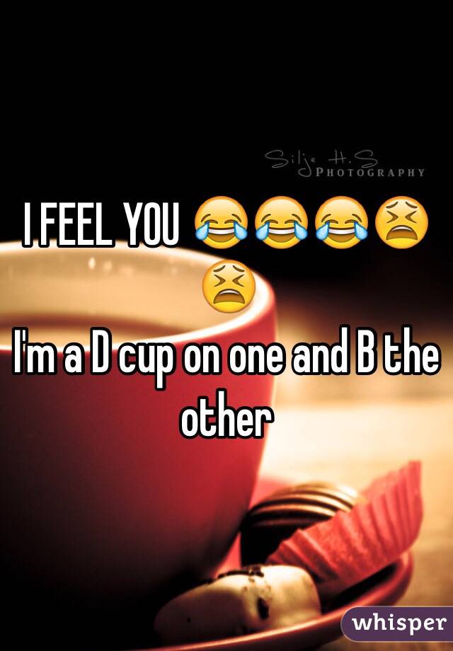I FEEL YOU 😂😂😂😫😫
I'm a D cup on one and B the other