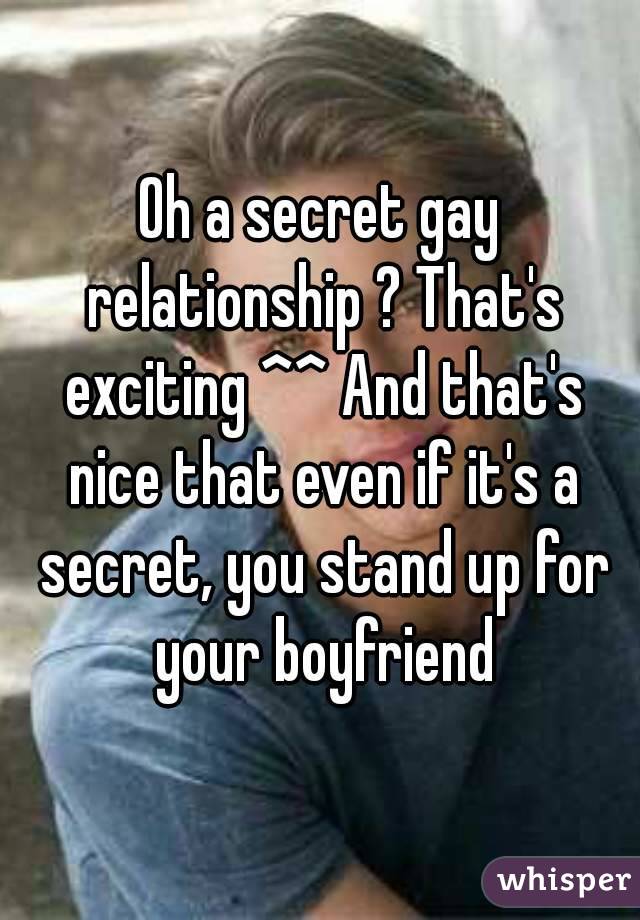 Oh a secret gay relationship ? That's exciting ^^ And that's nice that even if it's a secret, you stand up for your boyfriend