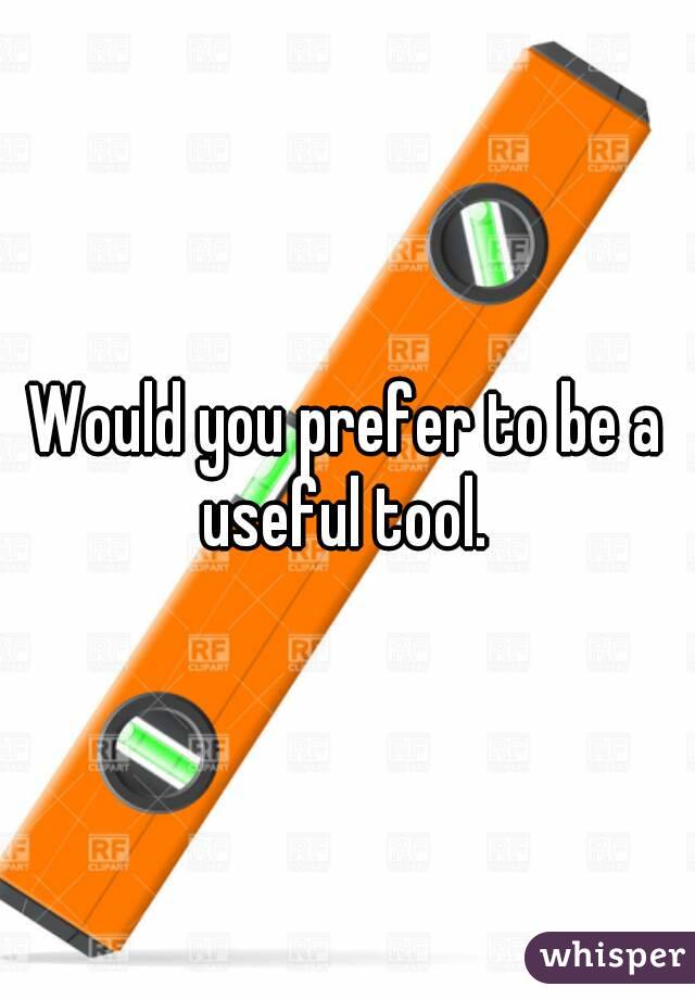 Would you prefer to be a useful tool. 