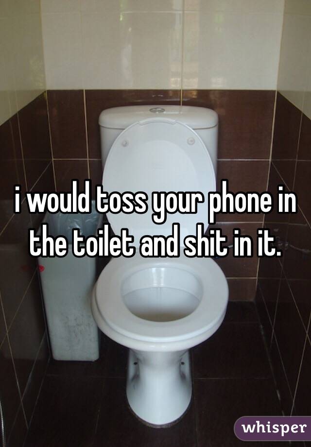 i would toss your phone in the toilet and shit in it.