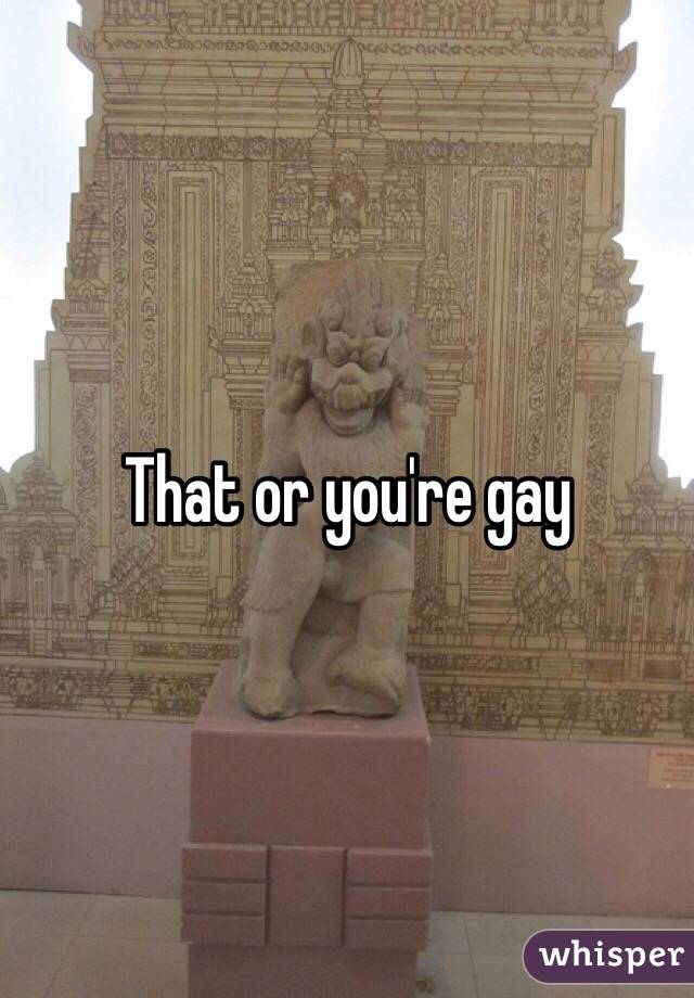 That or you're gay