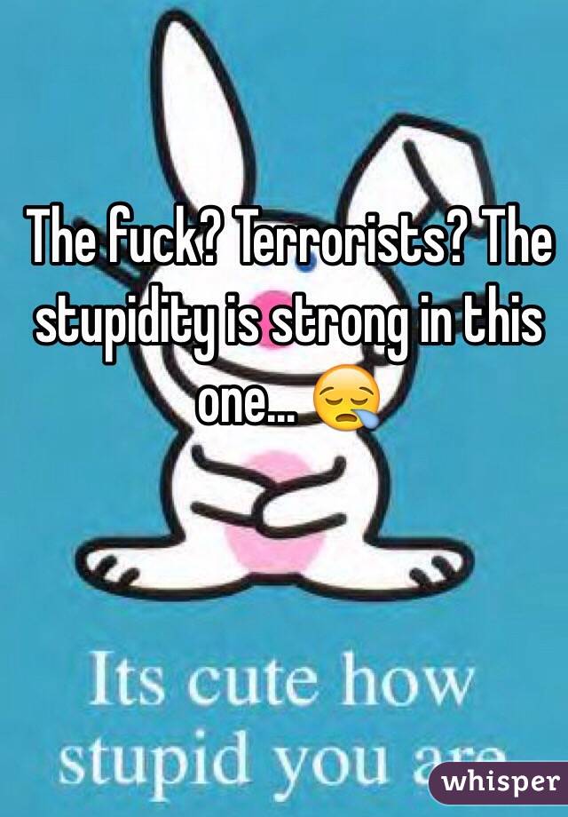 The fuck? Terrorists? The stupidity is strong in this one... 😪