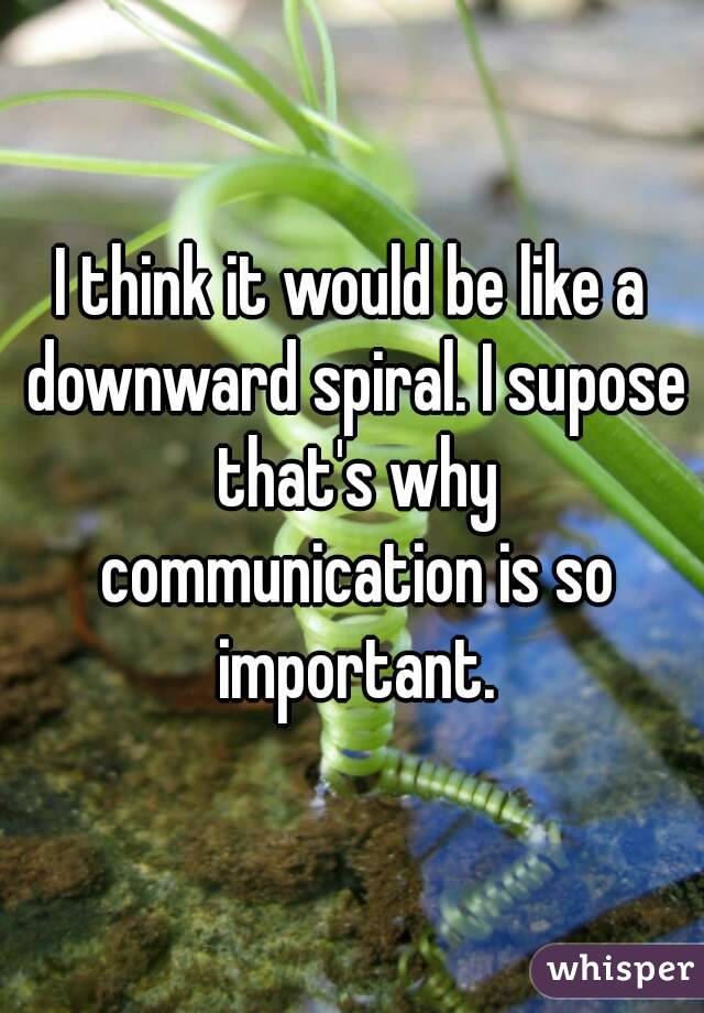 I think it would be like a downward spiral. I supose that's why communication is so important.