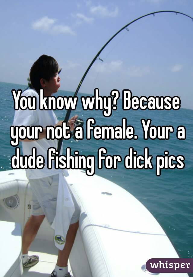 You know why? Because your not a female. Your a dude fishing for dick pics