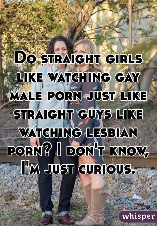 Do straight girls like watching gay male porn just like straight guys like watching lesbian porn? I don't know, I'm just curious.