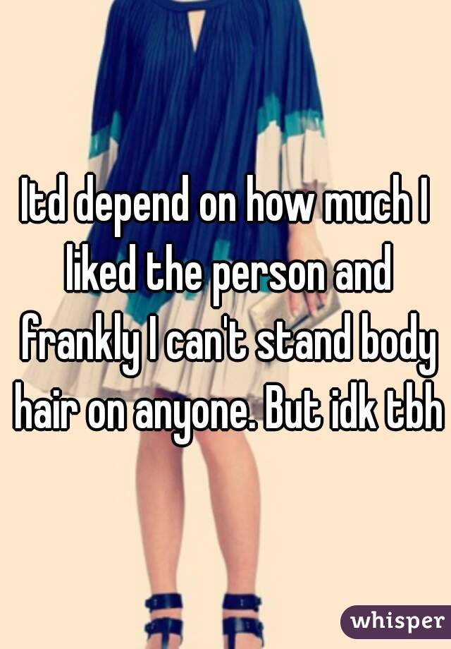 Itd depend on how much I liked the person and frankly I can't stand body hair on anyone. But idk tbh