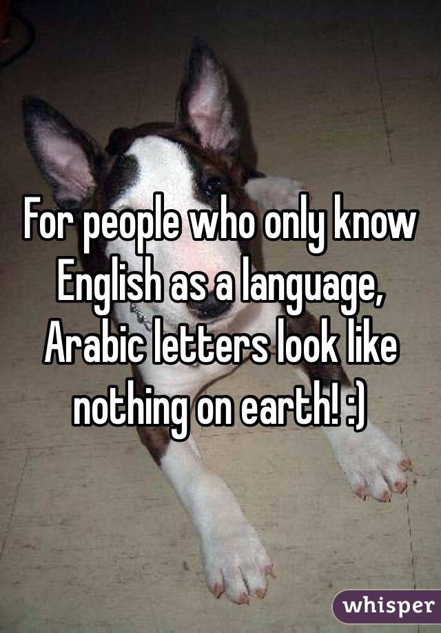 For people who only know English as a language, Arabic letters look like nothing on earth! :)