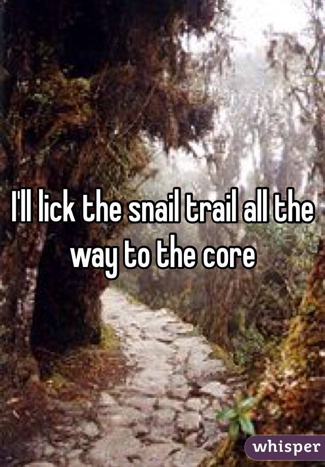 I'll lick the snail trail all the way to the core