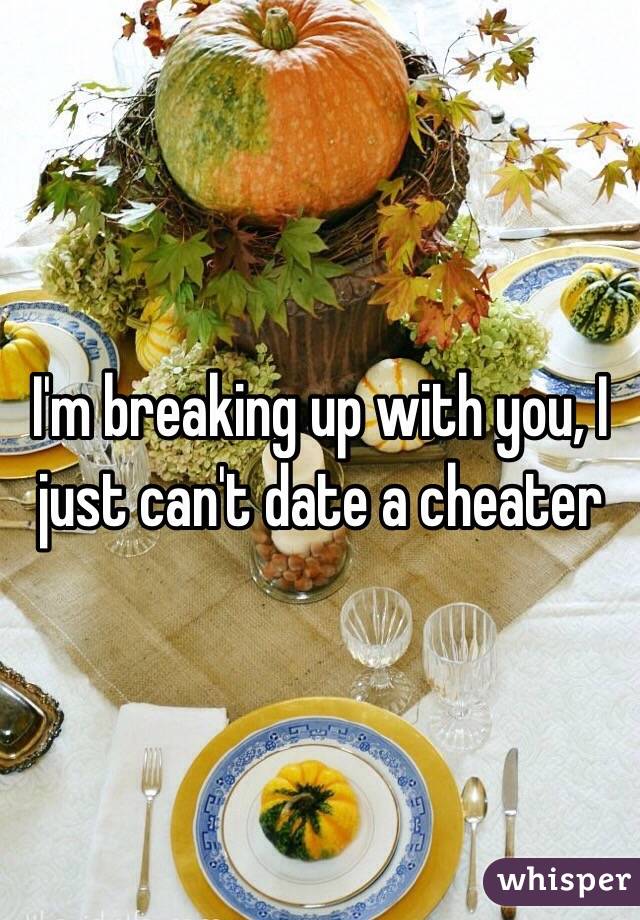 I'm breaking up with you, I just can't date a cheater