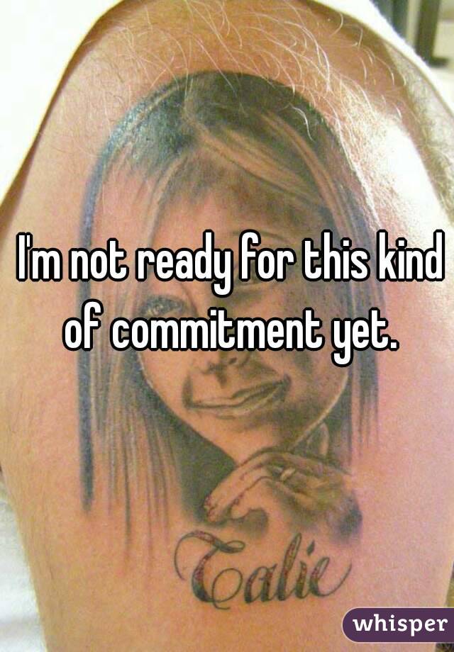 I'm not ready for this kind of commitment yet. 