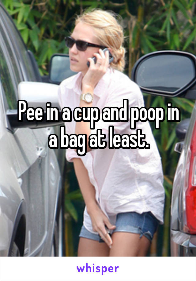Pee in a cup and poop in a bag at least.

