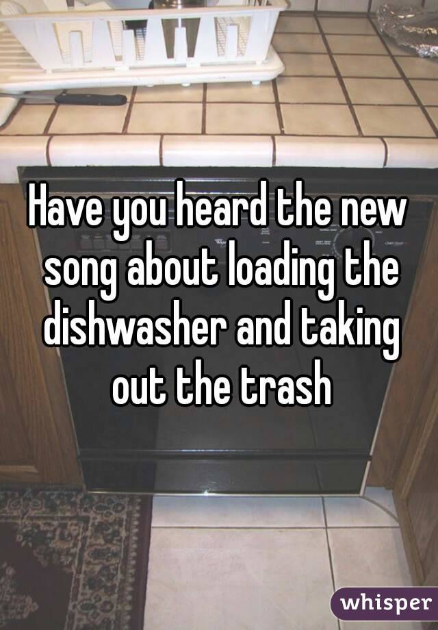 Have you heard the new song about loading the dishwasher and taking out the trash